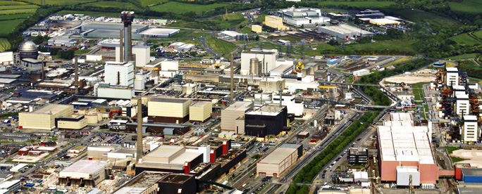 Aerial photo of Sellafield plant